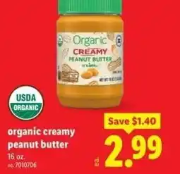 Lidl Organic creamy peanut butter offer