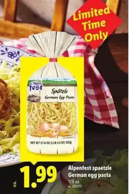 Lidl Alpenfest spaetzle German egg pasta offer