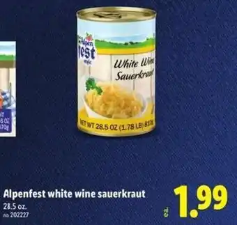 Lidl Alpenfest white wine sauerkraut offer