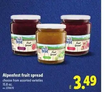 Lidl Alpenfest fruit spread offer