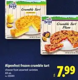 Lidl Alpenfest frozen crumble tart offer