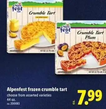 Lidl Alpenfest frozen crumble tart offer