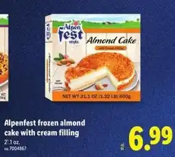 Lidl Alpenfest frozen almond cake with cream filling offer