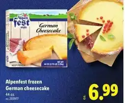 Lidl Alpenfest frozen German cheesecake offer