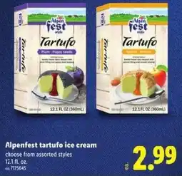 Lidl Alpenfest tartufo ice cream offer