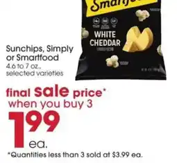 Giant Eagle Sunchips simply or smartfood offer