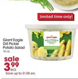 Giant Eagle Giant Eagle Dill Pickle Potato Salad offer