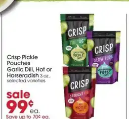Giant Eagle Crisp Pickle Pouches Garlic Dill, Hot or Horseradish offer