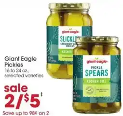 Giant Eagle Giant Eagle Pickles offer