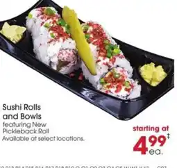 Giant Eagle Sushi rolls and bowls offer