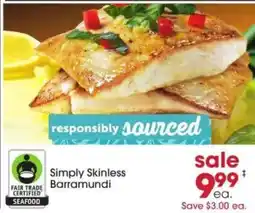 Giant Eagle Simply skinless barramundi offer