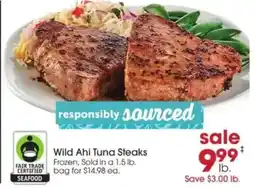 Giant Eagle Wild Ahi Tuna Steaks offer