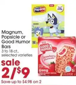 Giant Eagle Magnum, Popsicle or Good Humor Bars offer