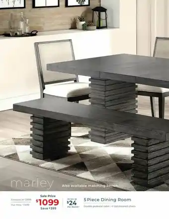 The Room Place 5 Piece Dining Room Marley offer
