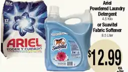 Big Saver Foods Ariel Powdered Laundry Detergent 4.5 Kilo or Suavitel Fabric Softener 8.5 Liter offer