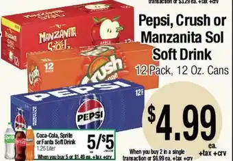 Big Saver Foods Pepsi, Crush or Manzanita Sol Soft Drink offer
