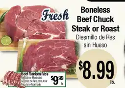 Big Saver Foods Boneless Beef Chuck Steak or Roast offer