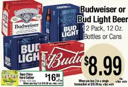 Big Saver Foods Budweiser or Bud Light Beer offer