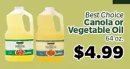 Living Fresh Market Best Choice Canola or Vegetable Oil offer