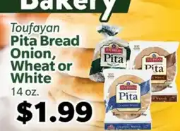 Living Fresh Market Toufayan Pita Bread Onion, Wheat or White offer