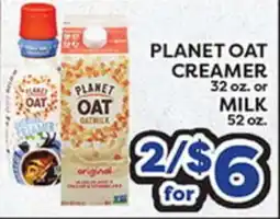 Torres Supermercado PLANET OAT CREAMER 32 oz. or MILK 52 oz offer
