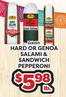 Torres Supermercado Eckrich HARD OR GENOA SALAMI & SANDWICH PEPPERONI offer