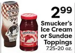 Rich's Fresh Market Smucker's Ice Cream or Sundae Toppings offer
