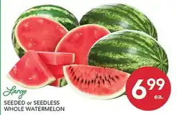 Pete's Fresh Market Large SEEDED or Seedless WHOLE WATERMELON offer