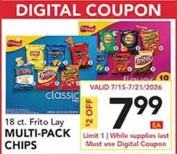 Pete's Fresh Market 18 ct. Frito Lay MULTI-PACK CHIPS offer