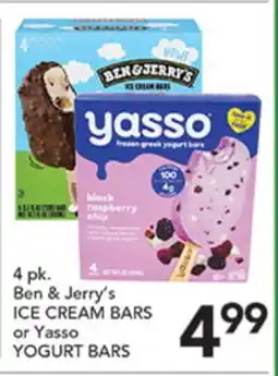 Pete's Fresh Market 4 pk. Ben & Jerry's ICE CREAM BARS or Yasso YOGURT BARS offer