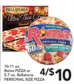 Pete's Fresh Market Roma PIZZA or Bellatoria PERSONAL SIZE PIZZA offer