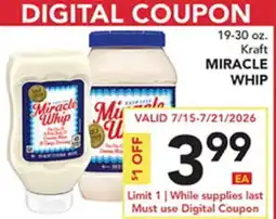 Pete's Fresh Market 19-30 oz. Kraft MIRACLE WHIP offer