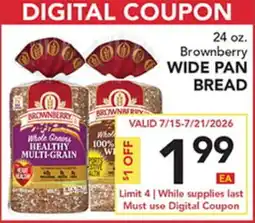 Pete's Fresh Market Brownberry WIDE PAN BREAD offer