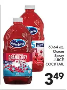 Pete's Fresh Market 60-64 oz. Ocean Spray JUICE COCKTAIL offer