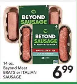 Pete's Fresh Market 14 oz. Beyond Meat BRATS or ITALIAN SAUSAGE offer