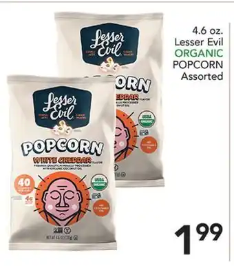 Pete's Fresh Market 4.6 oz. Lesser Evil ORGANIC POPCORN Assorted offer