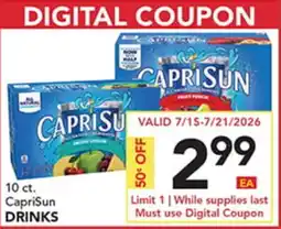 Pete's Fresh Market 10 ct. CapriSun DRINKS offer