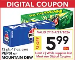 Pete's Fresh Market PEPSI or MOUNTAIN DEW offer