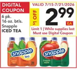 Pete's Fresh Market Snapple ICED TEA offer