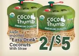 Angelo Caputo's Fresh Market Fresh Imported Easy Drink Coconuts With Straw offer