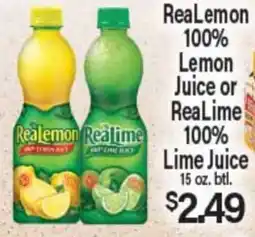 Angelo Caputo's Fresh Market ReaLemon 100% Lemon Juice or ReaLime 100% Lime Juice offer