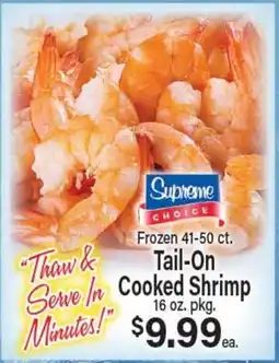 Angelo Caputo's Fresh Market Frozen 41-50 ct. Tail-On Cooked Shrimp offer