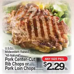 Angelo Caputo's Fresh Market U.S.G.I. Midwestern Raised All-Natural Pork Center-Cut Rib Chops or Pork Loin Chops offer