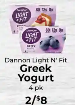 Sunset Foods Dannon Light N' Fit Greek Yogurt offer