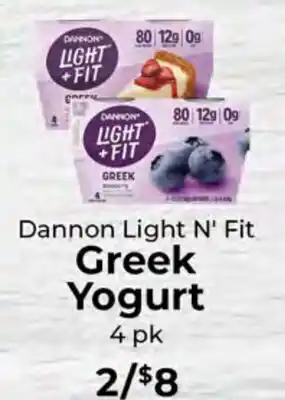 Sunset Foods Dannon Light N' Fit Greek Yogurt offer