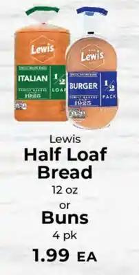 Sunset Foods Lewis Half Loaf Bread 12 oz or Buns offer