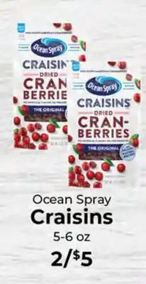 Sunset Foods Ocean Spray Craisins offer