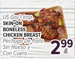 Cermak Fresh Market US Gov't Insp. SKIN·ON BONELESS CHICKEN BREAST offer