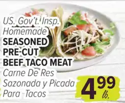 Cermak Fresh Market US. Gov't. Insp. Homemade SEASONED PRE-CUT BEEF TACO MEAT offer
