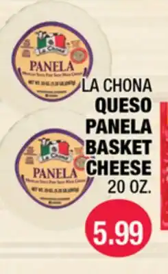 Carnicerias Jimenez LA CHONA QUESO PANELA BASKET CHEESE offer